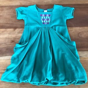 Tea Collection Girls Green Boho Dress Size 3 EUC